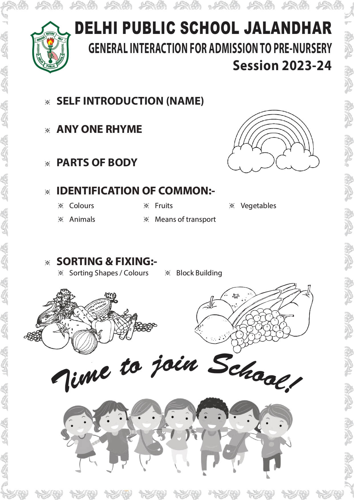 Entrance Test Syllabus DPS Jalandhar